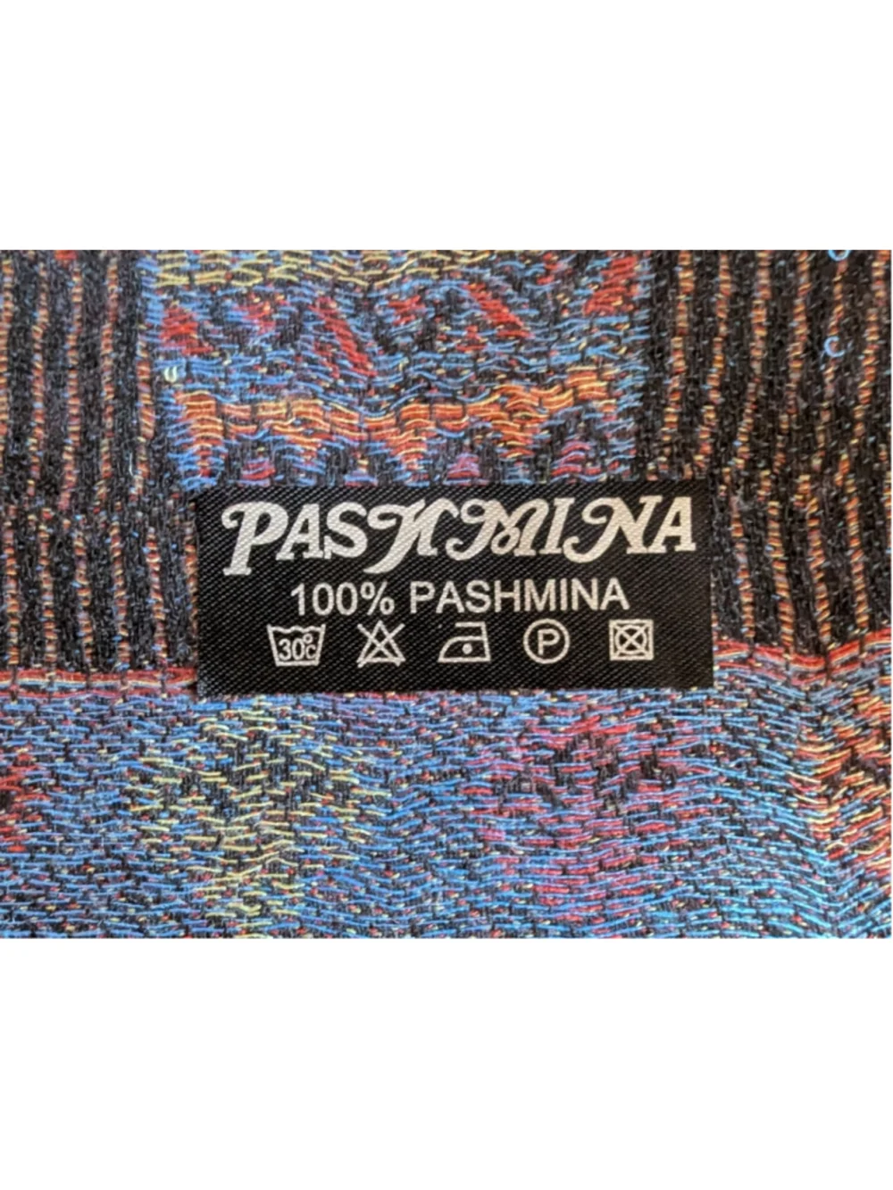 Women's Elephant Print Pashmina Cashmere Scarf Black Multi-color 28